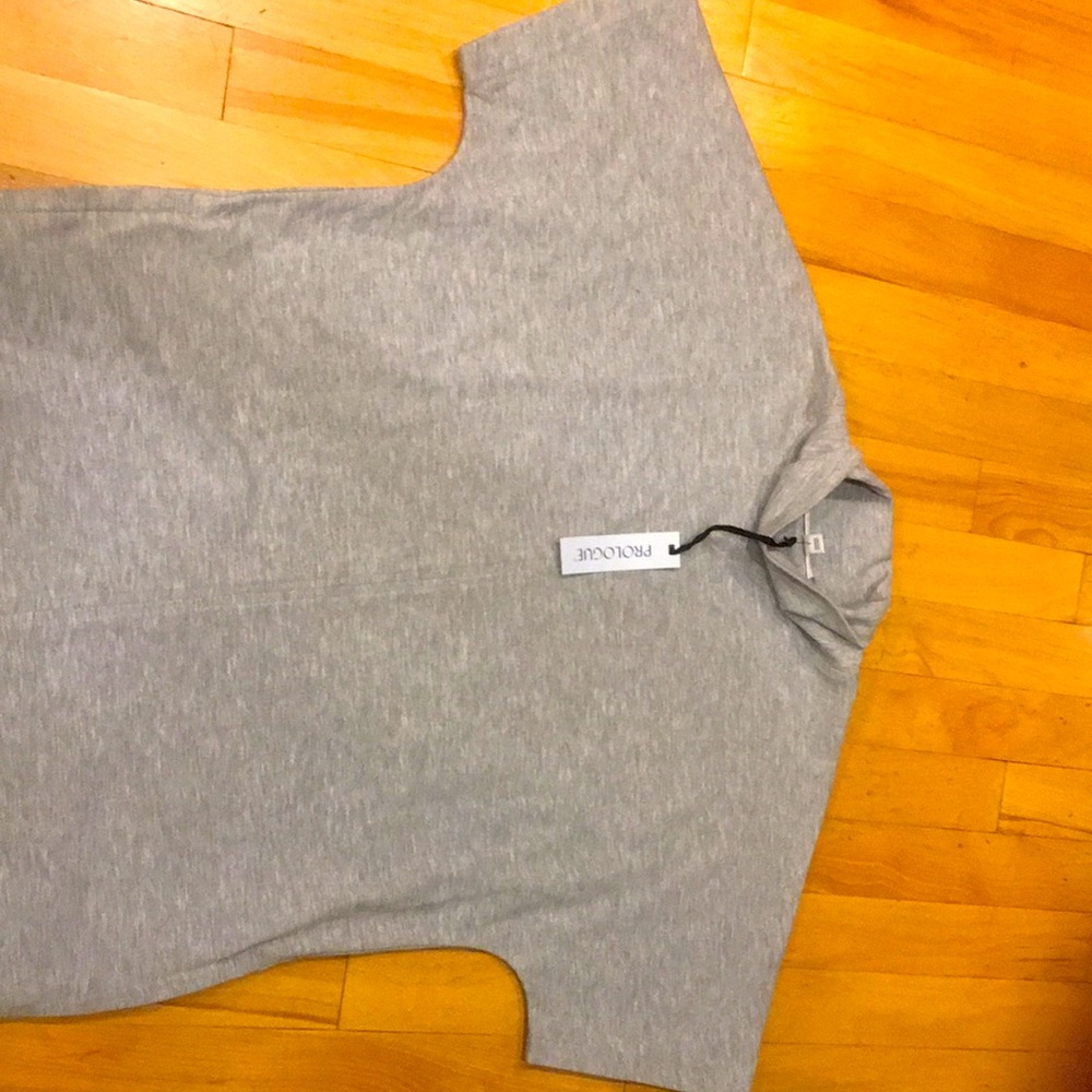 Gray prologue dress. Cute slouchy collar